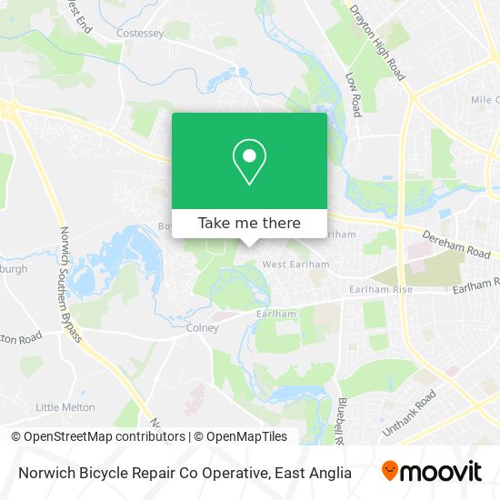 Norwich Bicycle Repair Co Operative map