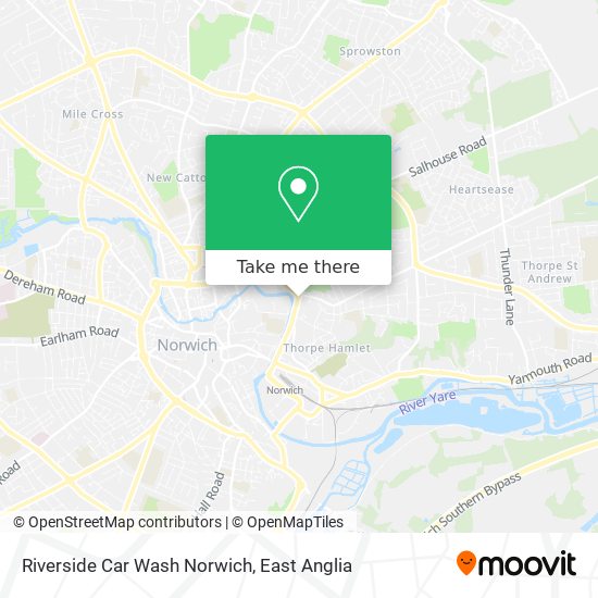 Riverside Car Wash Norwich map