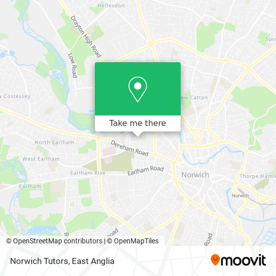 Norwich Tutors map