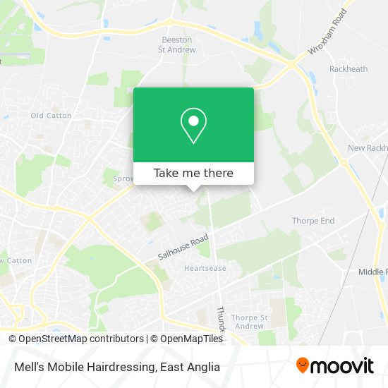Mell's Mobile Hairdressing map