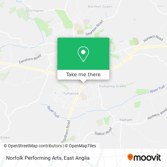 Norfolk Performing Arts map