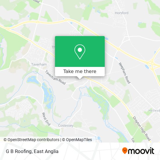 G B Roofing map