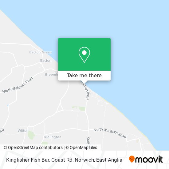 Kingfisher Fish Bar, Coast Rd, Norwich map