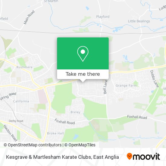 Kesgrave & Martlesham Karate Clubs map