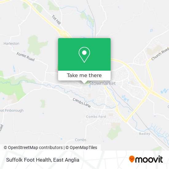 Suffolk Foot Health map