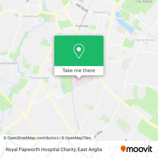 Royal Papworth Hospital Charity map