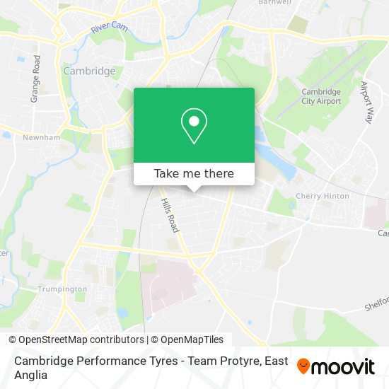 Cambridge Performance Tyres - Team Protyre map