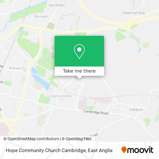 Hope Community Church Cambridge map
