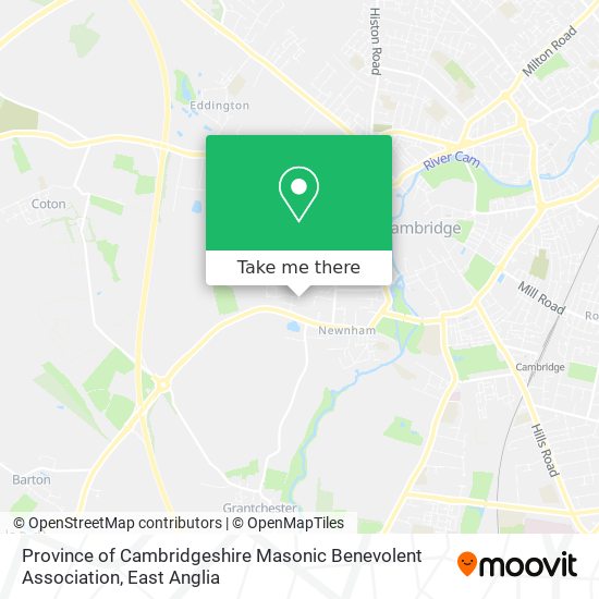 Province of Cambridgeshire Masonic Benevolent Association map