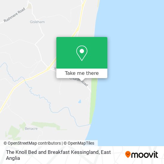 The Knoll Bed and Breakfast Kessingland map