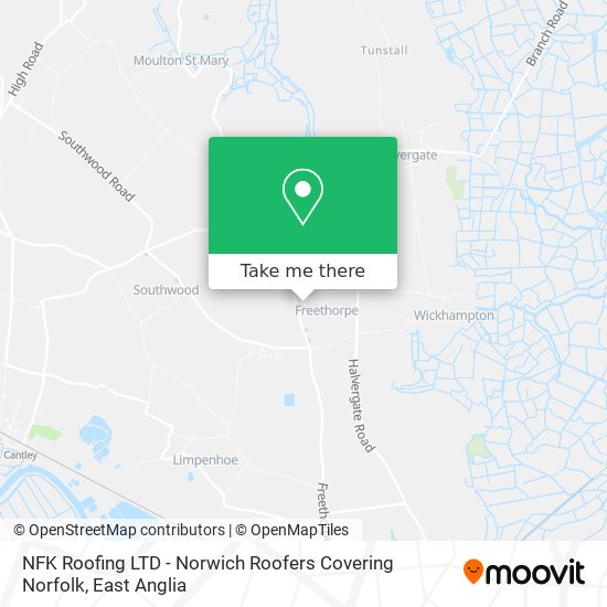 NFK Roofing LTD - Norwich Roofers Covering Norfolk map