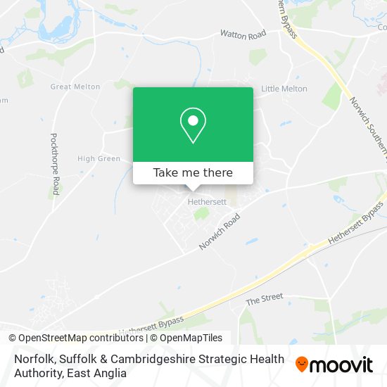 Norfolk, Suffolk & Cambridgeshire Strategic Health Authority map