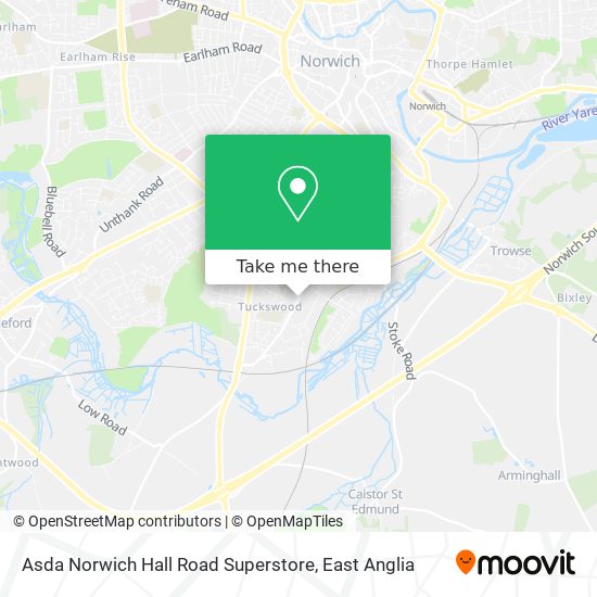 Asda Norwich Hall Road Superstore map