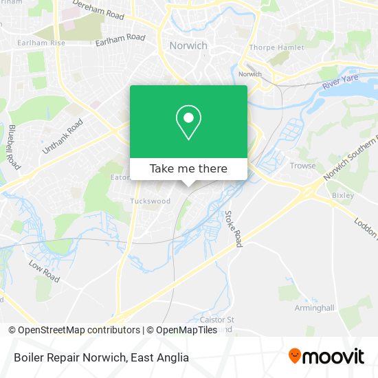 Boiler Repair Norwich map