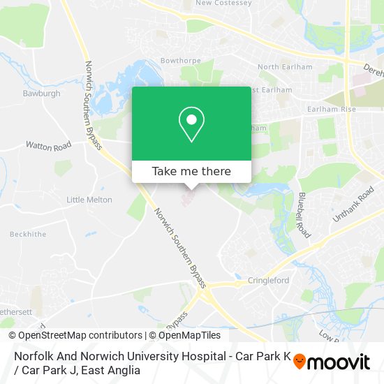 Norfolk And Norwich University Hospital - Car Park K / Car Park J map
