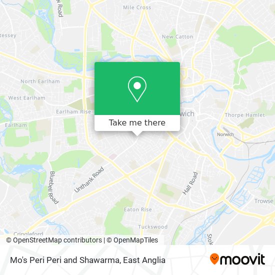 Mo's Peri Peri and Shawarma map