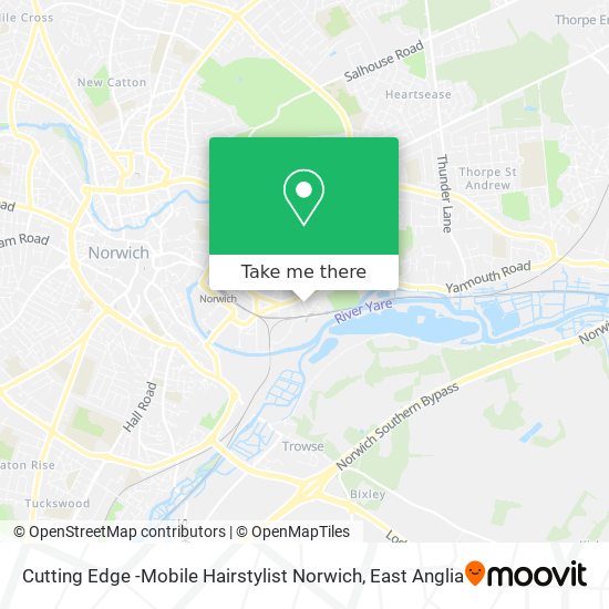 Cutting Edge -Mobile Hairstylist Norwich map