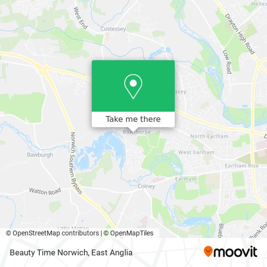 Beauty Time Norwich map