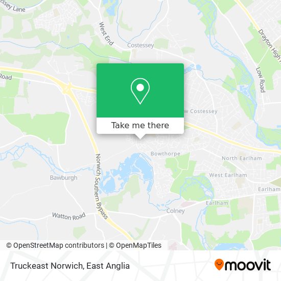 Truckeast Norwich map