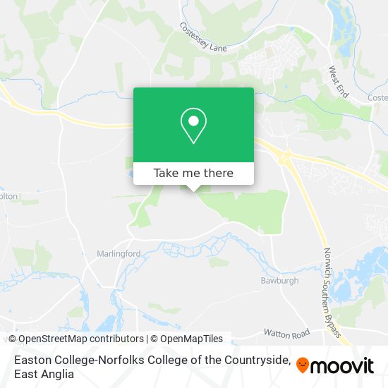 Easton College-Norfolks College of the Countryside map