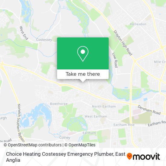 Choice Heating Costessey Emergency Plumber map