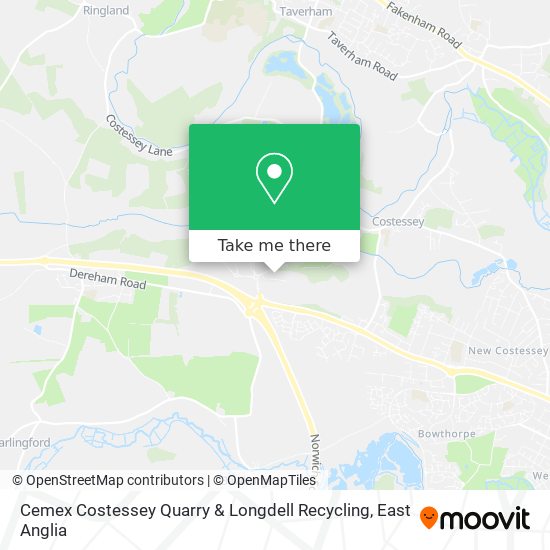 Cemex Costessey Quarry & Longdell Recycling map