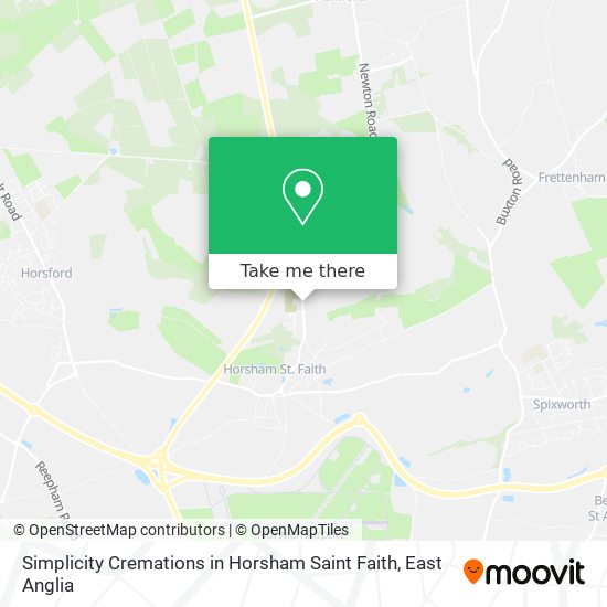 Simplicity Cremations in Horsham Saint Faith map