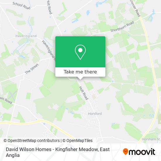 David Wilson Homes - Kingfisher Meadow map