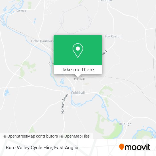 Bure Valley Cycle Hire map