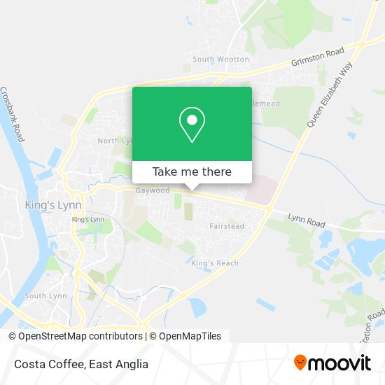 Costa Coffee map