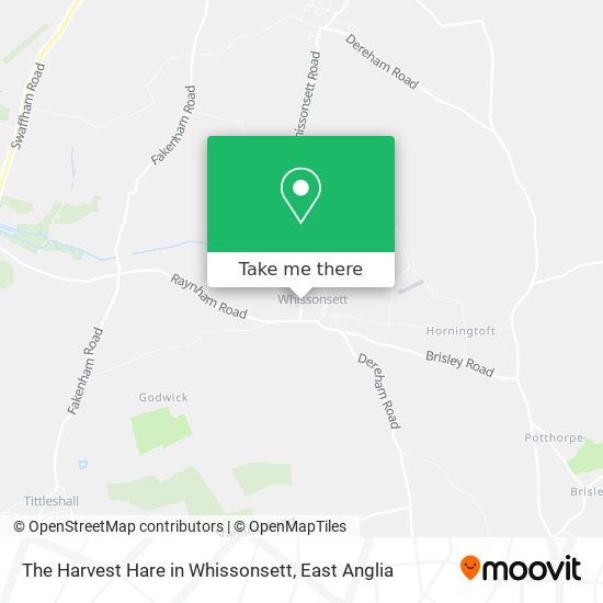 The Harvest Hare in Whissonsett map