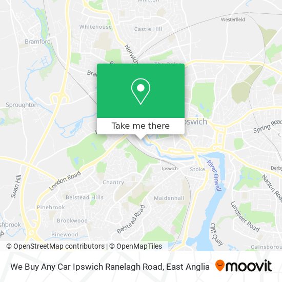 We Buy Any Car Ipswich Ranelagh Road map