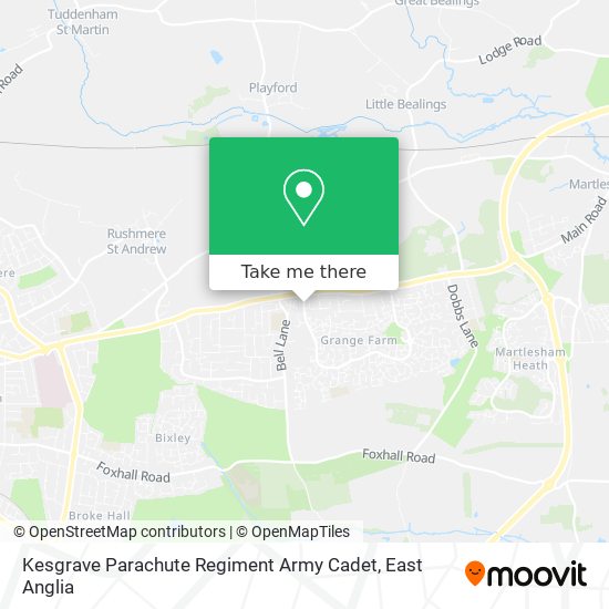 Kesgrave Parachute Regiment Army Cadet map