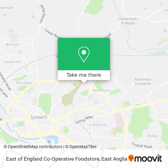 East of England Co-Operative Foodstore map