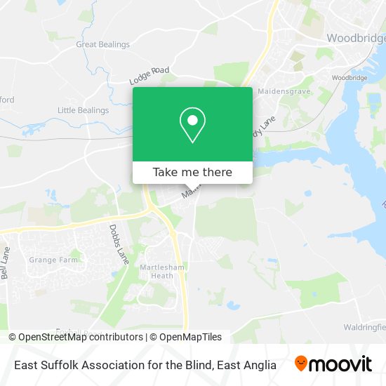 East Suffolk Association for the Blind map