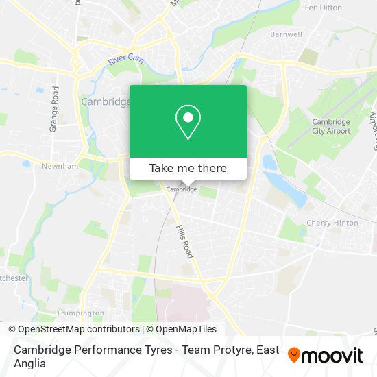 Cambridge Performance Tyres - Team Protyre map
