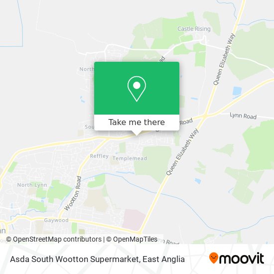 Asda South Wootton Supermarket map