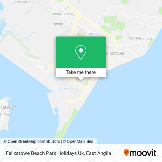 Felixstowe Beach Park Holidays Uk map