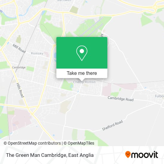 The Green Man Cambridge map