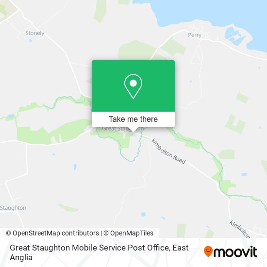 Great Staughton Mobile Service Post Office map