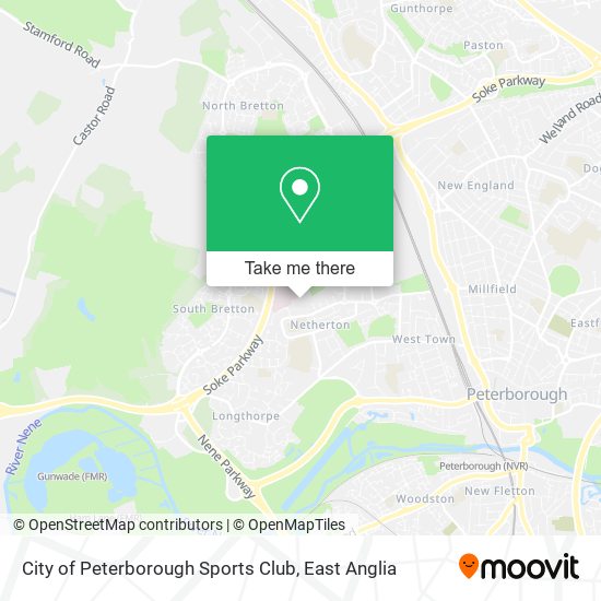 City of Peterborough Sports Club map