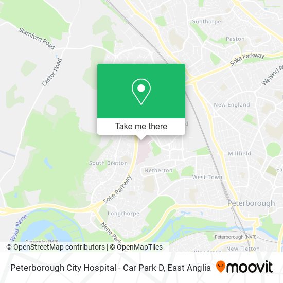 Peterborough City Hospital - Car Park D map