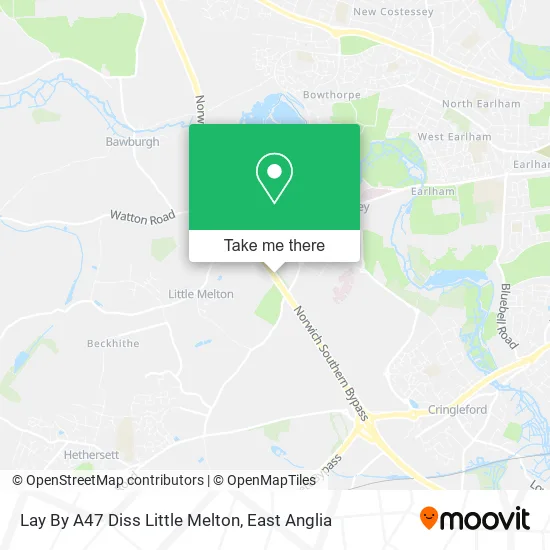 Lay By A47 Diss Little Melton map