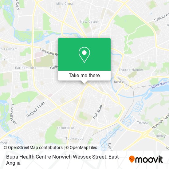 Bupa Health Centre Norwich Wessex Street map