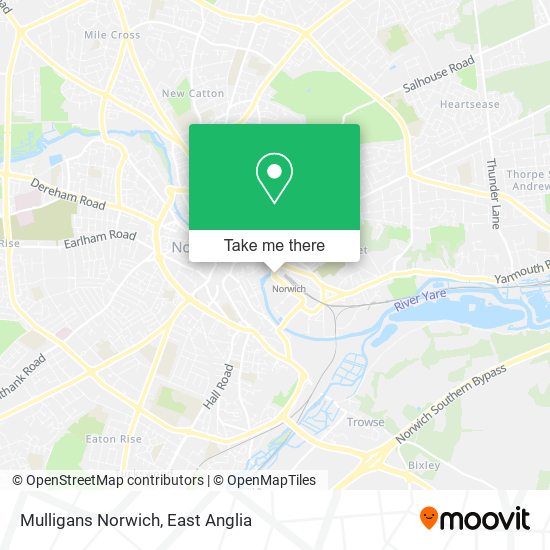 Mulligans Norwich map