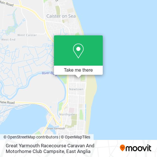 Great Yarmouth Racecourse Caravan And Motorhome Club Campsite map
