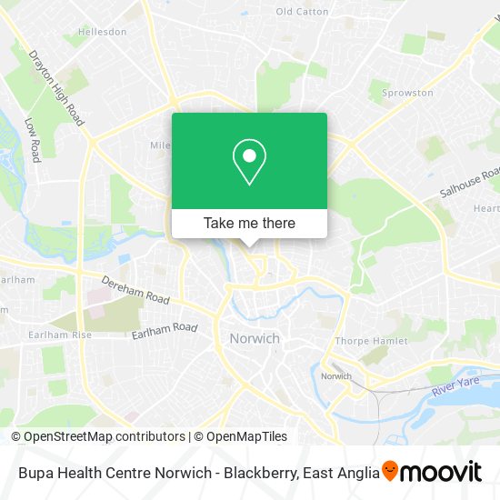 Bupa Health Centre Norwich - Blackberry map