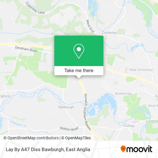 Lay By A47 Diss Bawburgh map