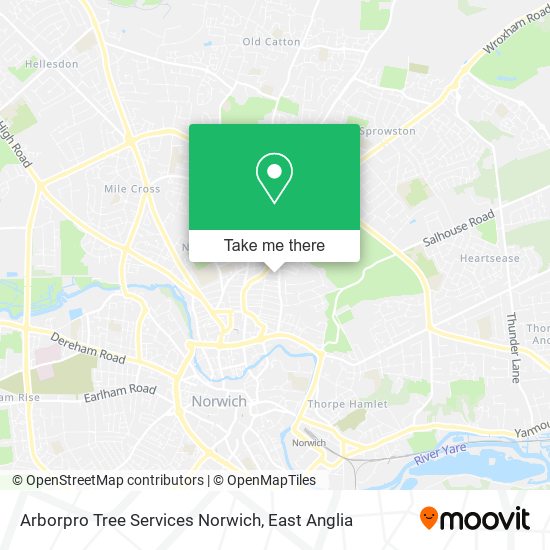 Arborpro Tree Services Norwich map
