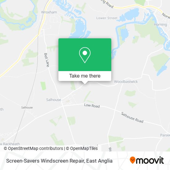 Screen-Savers Windscreen Repair map